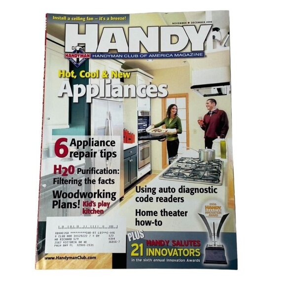 Handyman Woodworking Magazine Vol 14 Issue 79 No 6 Nov Dec 2006 u Appliance Repa - Picture 1 of 9